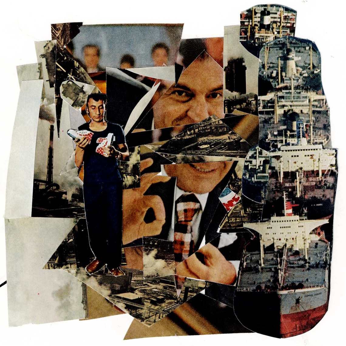 Man looks at shoes happy greedy face of the rich ships with goods