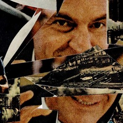 Man looks at shoes happy greedy face of the rich ships with goods